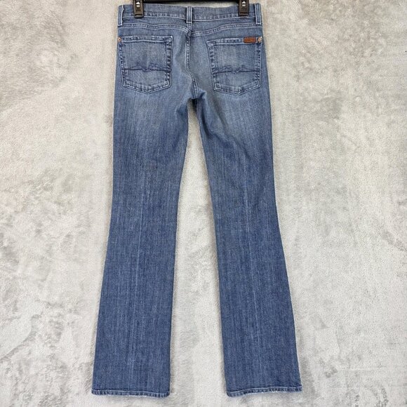 7 For All Mankind Jeans Womens 27 Blue Bootcut Stretch Denim Mid Rise Classic - Picture 2 of 14